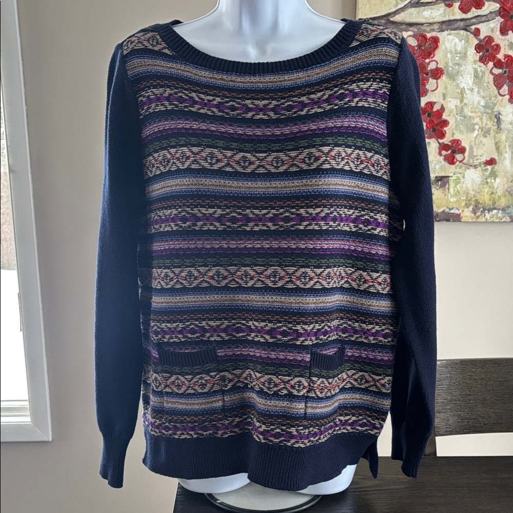 Chaps fair isle crewneck sweater